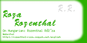roza rozenthal business card